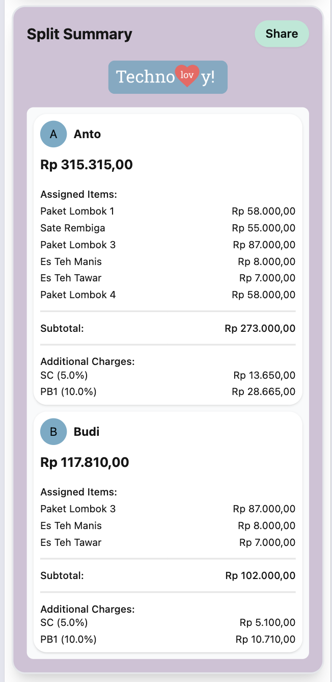 Split Bill Done with AI Screenshot 1